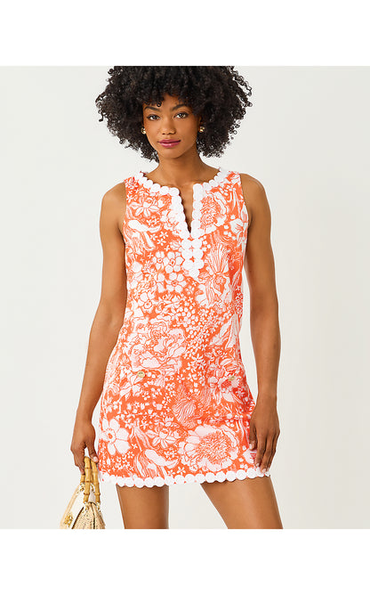 ROMEY SHIFT ROMPER, SUNSET ORANGE BUDDING ROMANCE