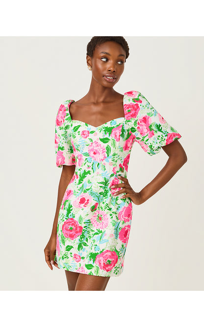 JUSTINA SKIRTED ROMPER, MULTI POPPY PARTY