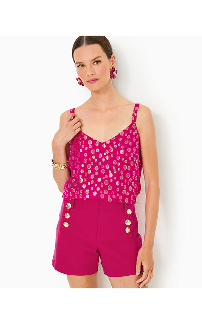 NADIA SILK CAMI, MYSTIQUE PINK SILK BUBBLY CLIP