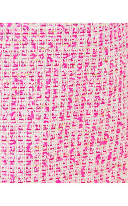 KELS MINI SKIRT, PINK PALMS FANTASY BOUCLE