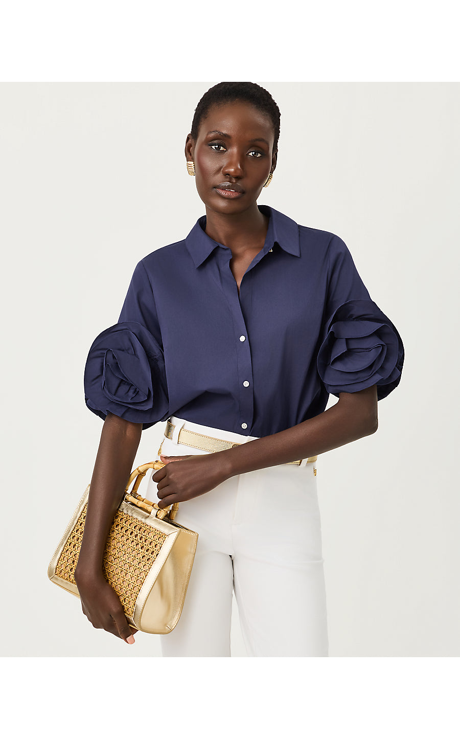 THE FLOWER LILLY SHIRT, TRUE NAVY