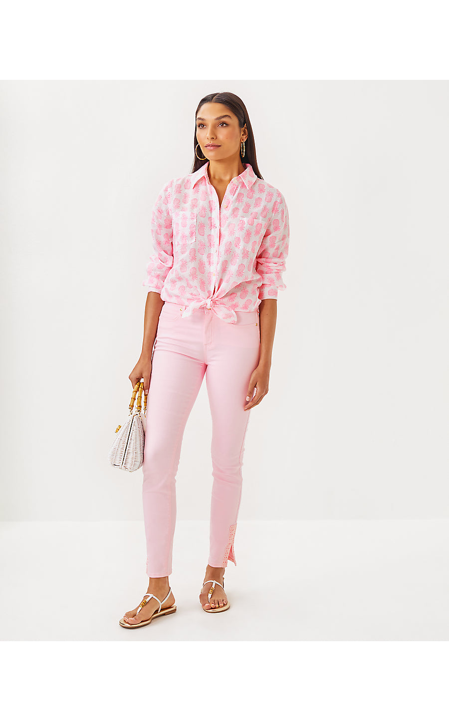 SOUTH OCEAN HIGH RISE SKINNY JEAN, PINK MUSE