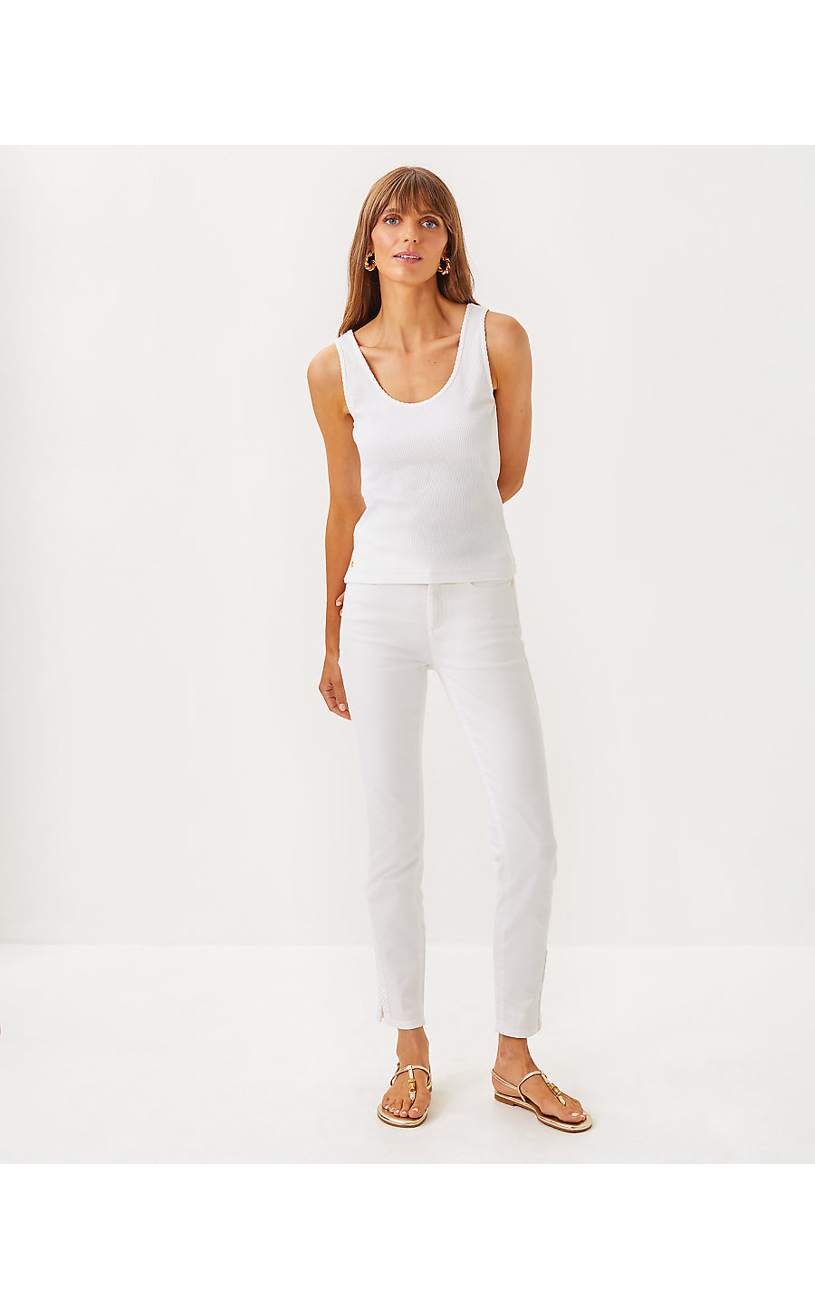 SOUTH OCEAN HIGH RISE SKINNY JEAN, RESORT WHITE