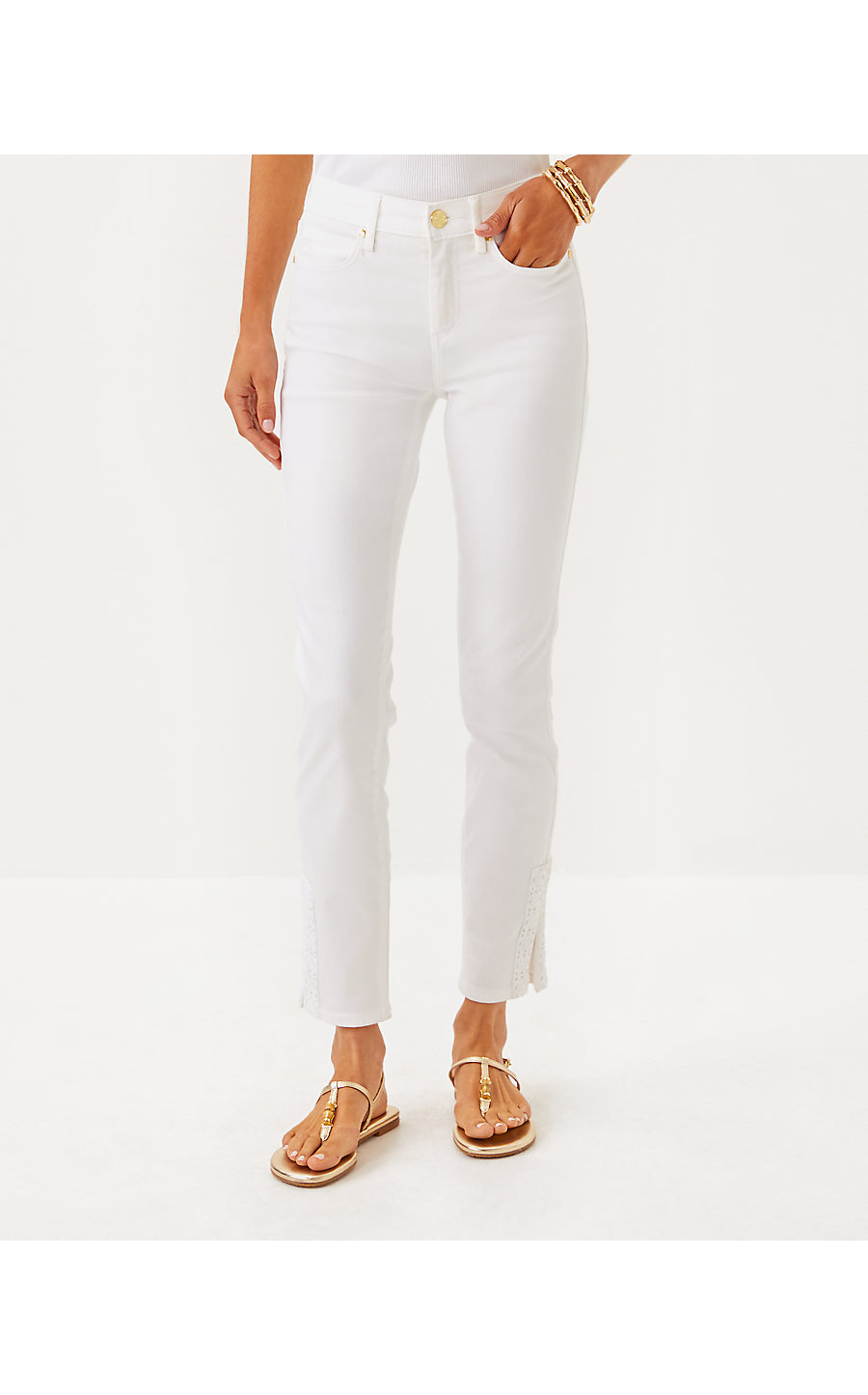 SOUTH OCEAN HIGH RISE SKINNY JEAN, RESORT WHITE