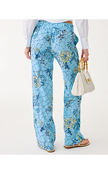 BAL HARBOUR STRETCH PALAZZO PANT, BELLEVUE BLUE BREAKERS BEACH ENGINEERED PANT