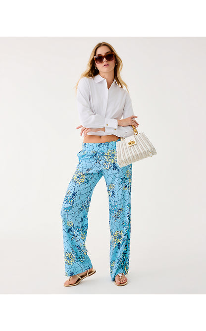 BAL HARBOUR STRETCH PALAZZO PANT, BELLEVUE BLUE BREAKERS BEACH ENGINEERED PANT