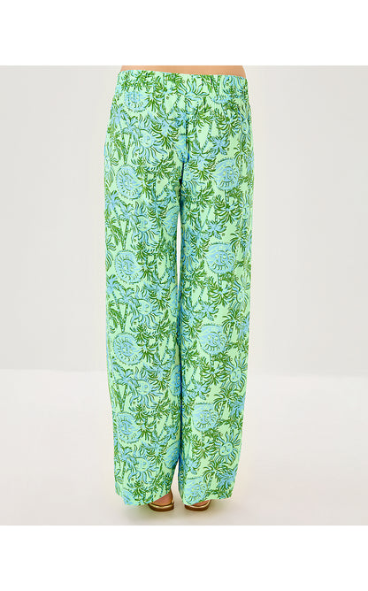BAL HARBOUR STRETCH PALAZZO PANT, COOL MINT CATCHIN RAYS ENGINEERED PANT