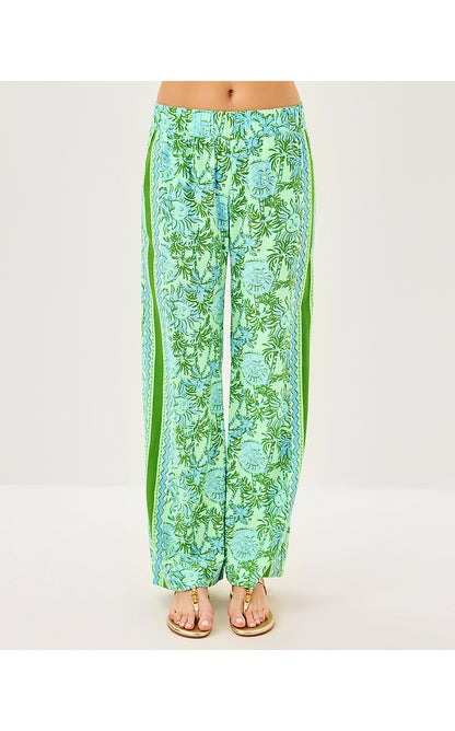 BAL HARBOUR STRETCH PALAZZO PANT, COOL MINT CATCHIN RAYS ENGINEERED PANT