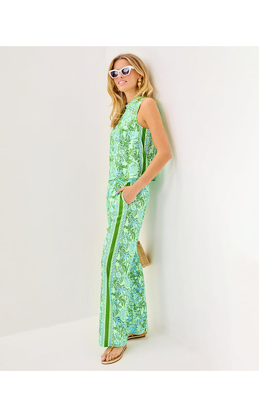 BAL HARBOUR STRETCH PALAZZO PANT, COOL MINT CATCHIN RAYS ENGINEERED PANT