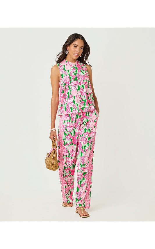 BAL HARBOUR STRETCH PALAZZO PANT, PUTTING GREEN HANNAH ENGINEERED