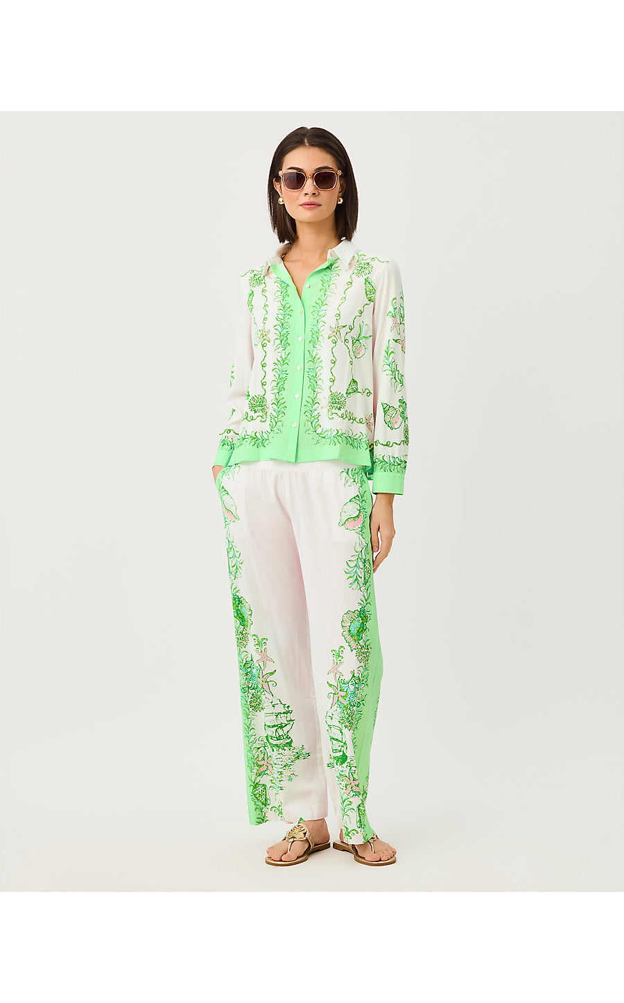BAL HARBOUR STRETCH PALAZZO PANT, RESORT WHITE SHIP TO SHORE ENGINEERED PANT
