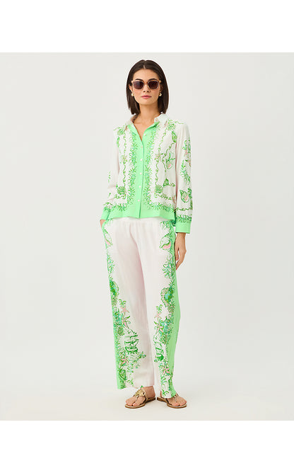 BAL HARBOUR STRETCH PALAZZO PANT, RESORT WHITE SHIP TO SHORE ENGINEERED PANT