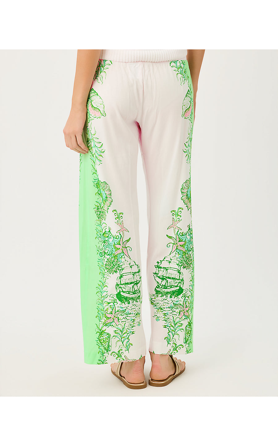 BAL HARBOUR STRETCH PALAZZO PANT, RESORT WHITE SHIP TO SHORE ENGINEERED PANT