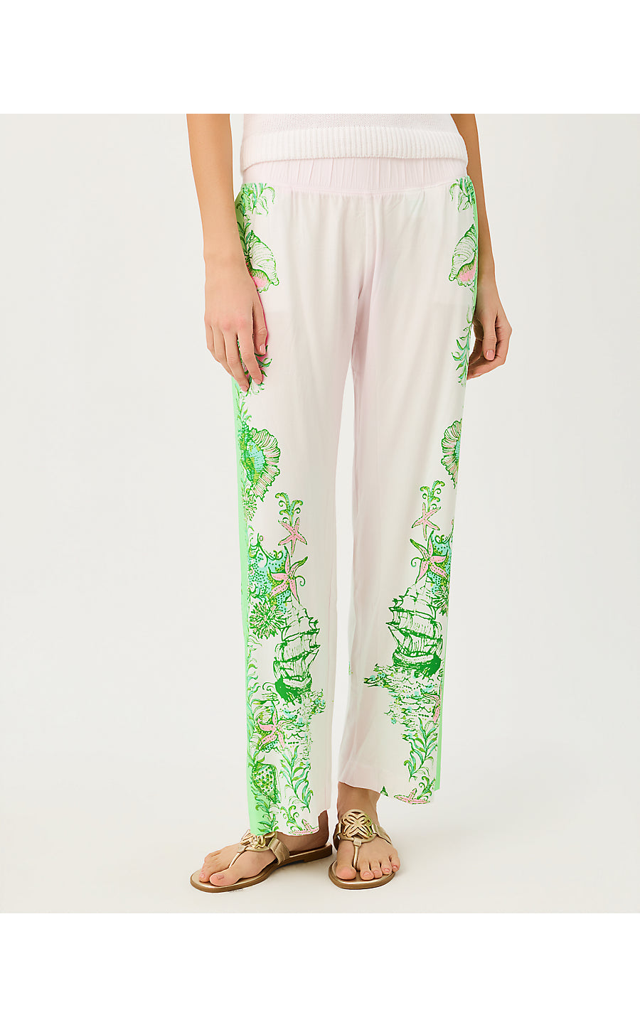 BAL HARBOUR STRETCH PALAZZO PANT, RESORT WHITE SHIP TO SHORE ENGINEERED PANT