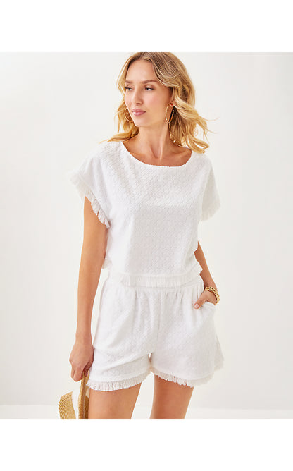 RIV TERRY COVERUP SHORT, RESORT WHITE LIL BUTTERFLY PATTERN