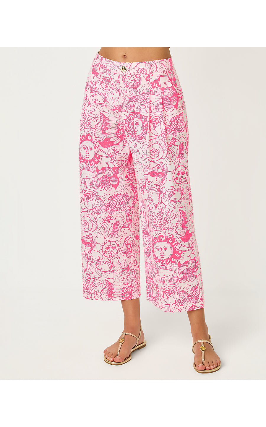 MANDALAY CROP PANT, CHERRY BLOSSOM PINK FLEUR DE LILLY