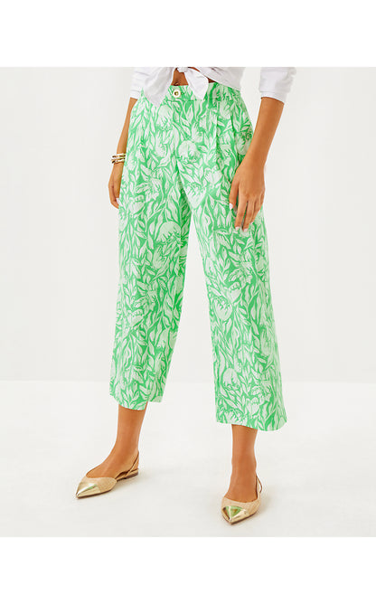 MANDALAY CROP PANT, FAUNA GREEN TULIP TO TANGO