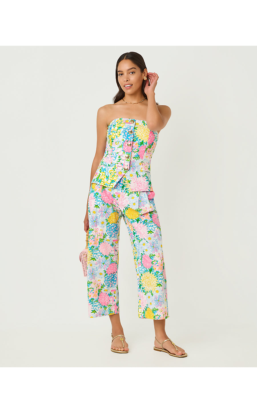 MANDALAY CROP PANT, MULTI LILLY GARDEN