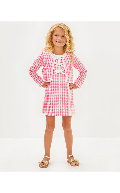 MINI ROHANA BOUCLE JACKET, ROUSSEAU PINK CHARMING CHECK BOUCLE