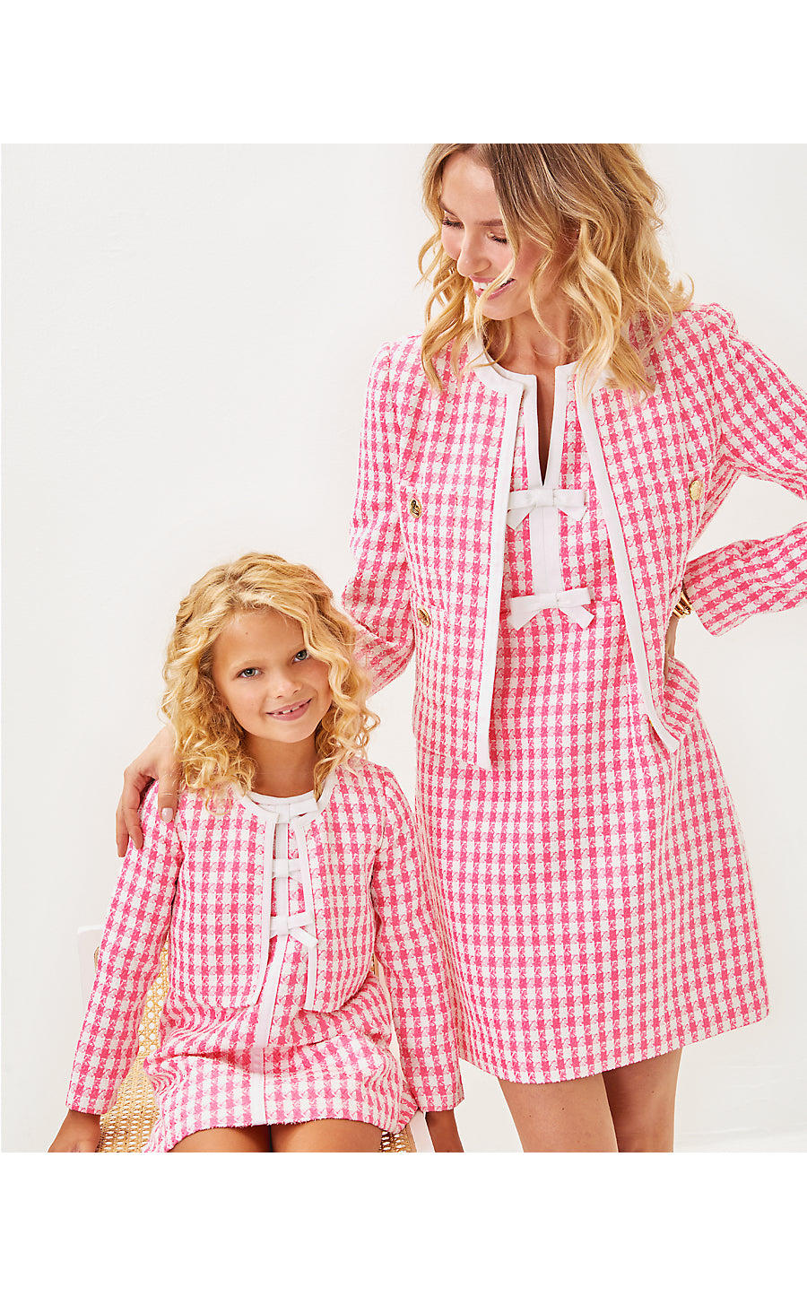 MINI ARIA SHIFT, ROUSSEAU PINK CHARMING CHECK BOUCLE