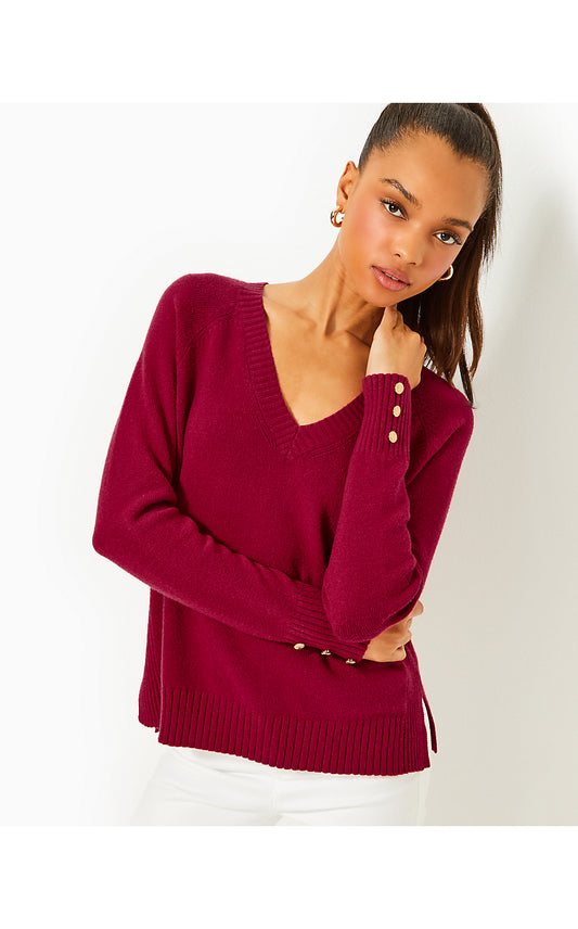 KAYCEE SWEATER, MALBEC RED