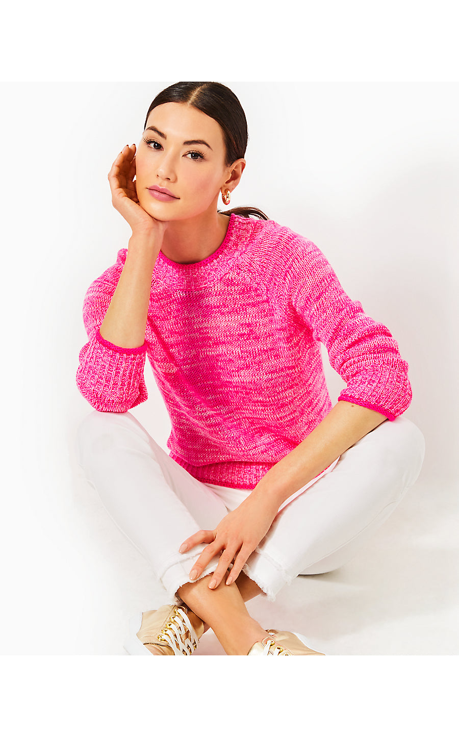 DEBA SWEATER, PASSION FRUIT PINK MARL