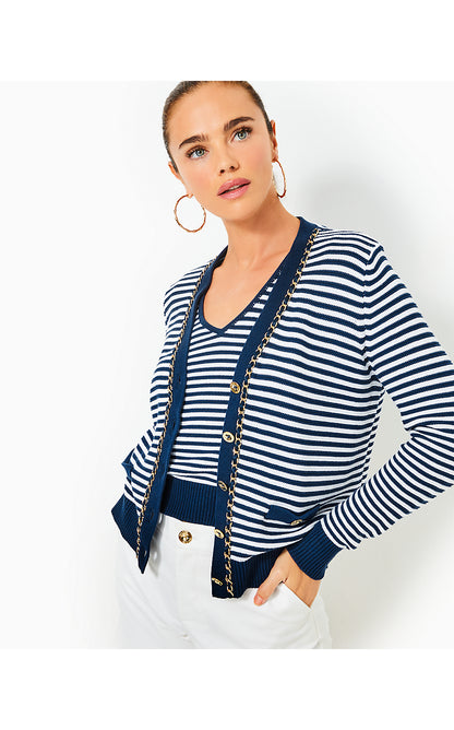 WRENLEE SWEATER SET, LOW TIDE NAVY OCEANSIDE STRIPE