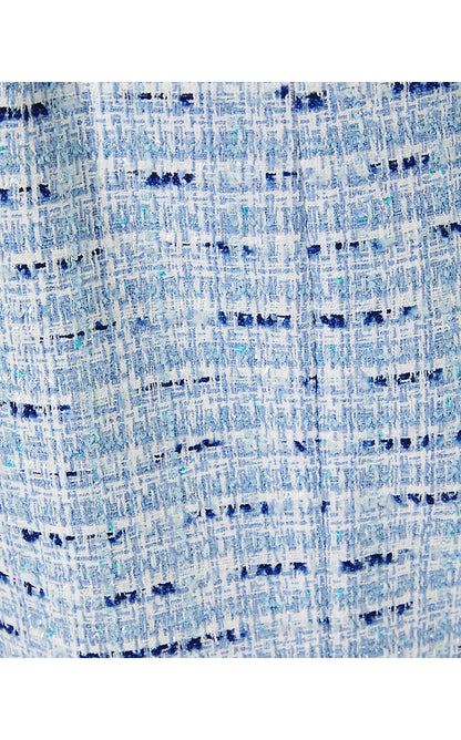 KELS MINI SKIRT, BONAIRE BLUE COASTAL VIBES BOUCLE