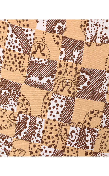CORSO KICK FLARE PANT UPF 50+, ICED LATTE LIL CHEETAH CHECKS GOLF