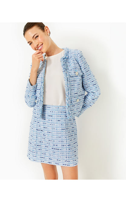 KAVITA BOUCLE JACKET, BONAIRE BLUE COASTAL VIBES BOUCLE