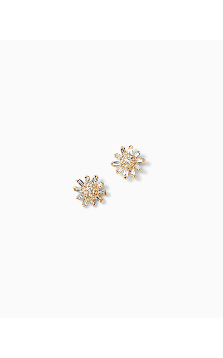 GARDEN GEMS STUD EARRINGS, GOLD METALLIC