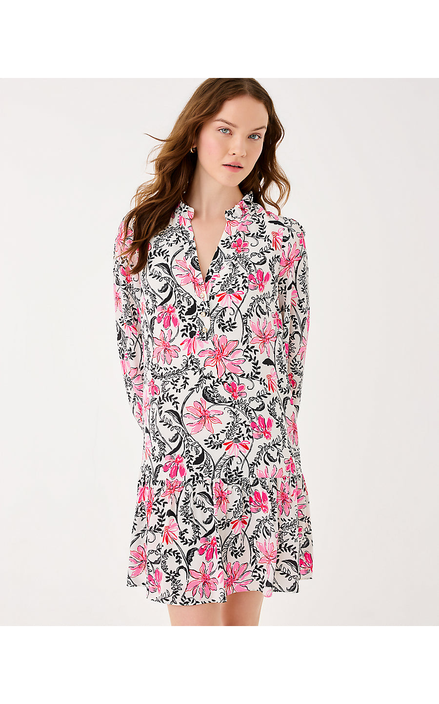 EVALINE SILK DRESS, COCONUT SUNSHINE SEEKERS