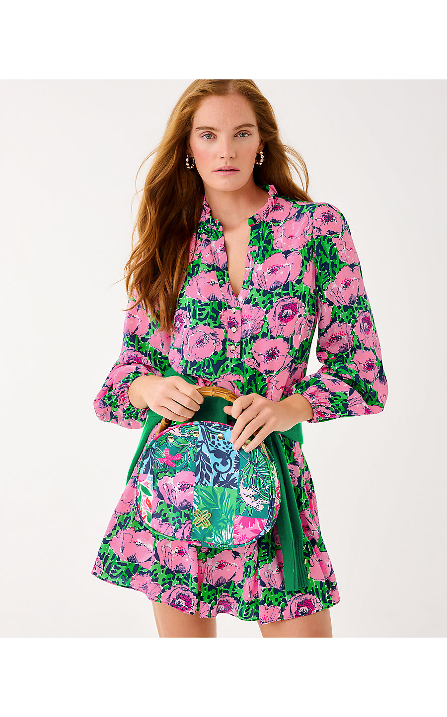 EVALINE SILK DRESS, LOW TIDE NAVY FLORRIE