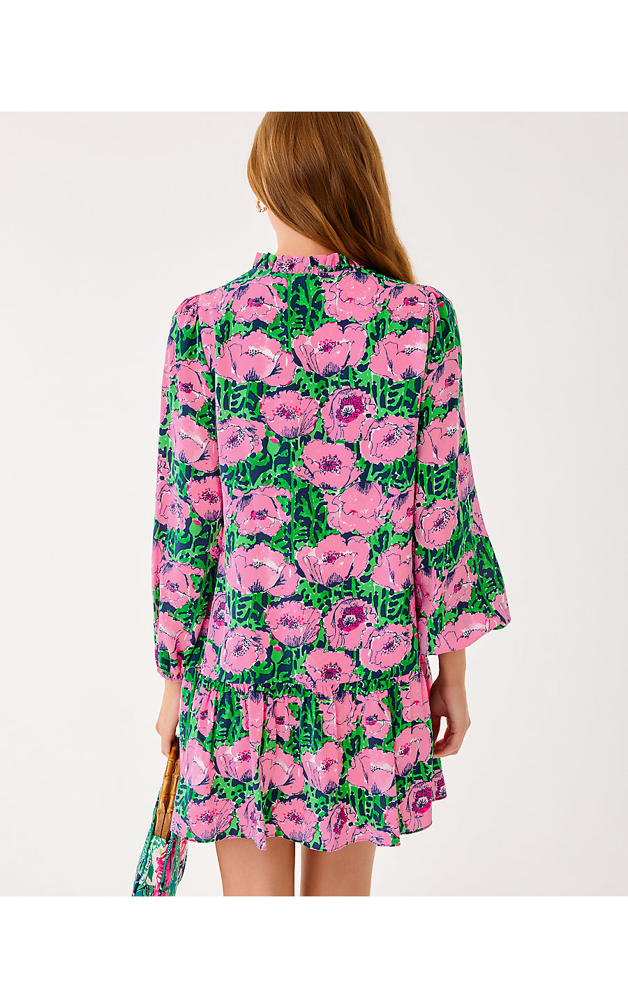 EVALINE SILK DRESS, LOW TIDE NAVY FLORRIE