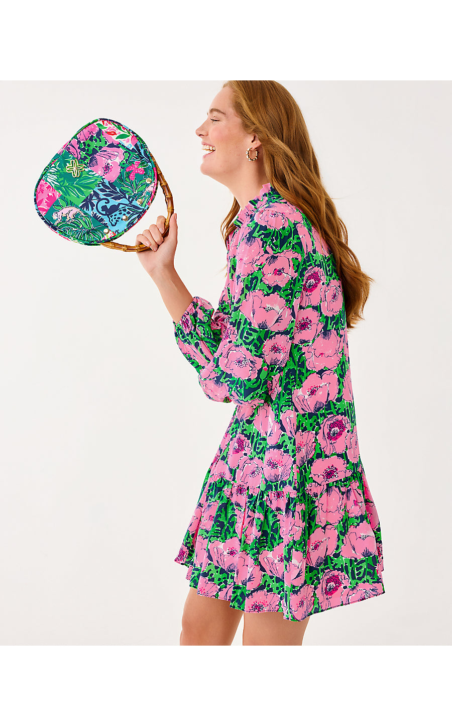 EVALINE SILK DRESS, LOW TIDE NAVY FLORRIE