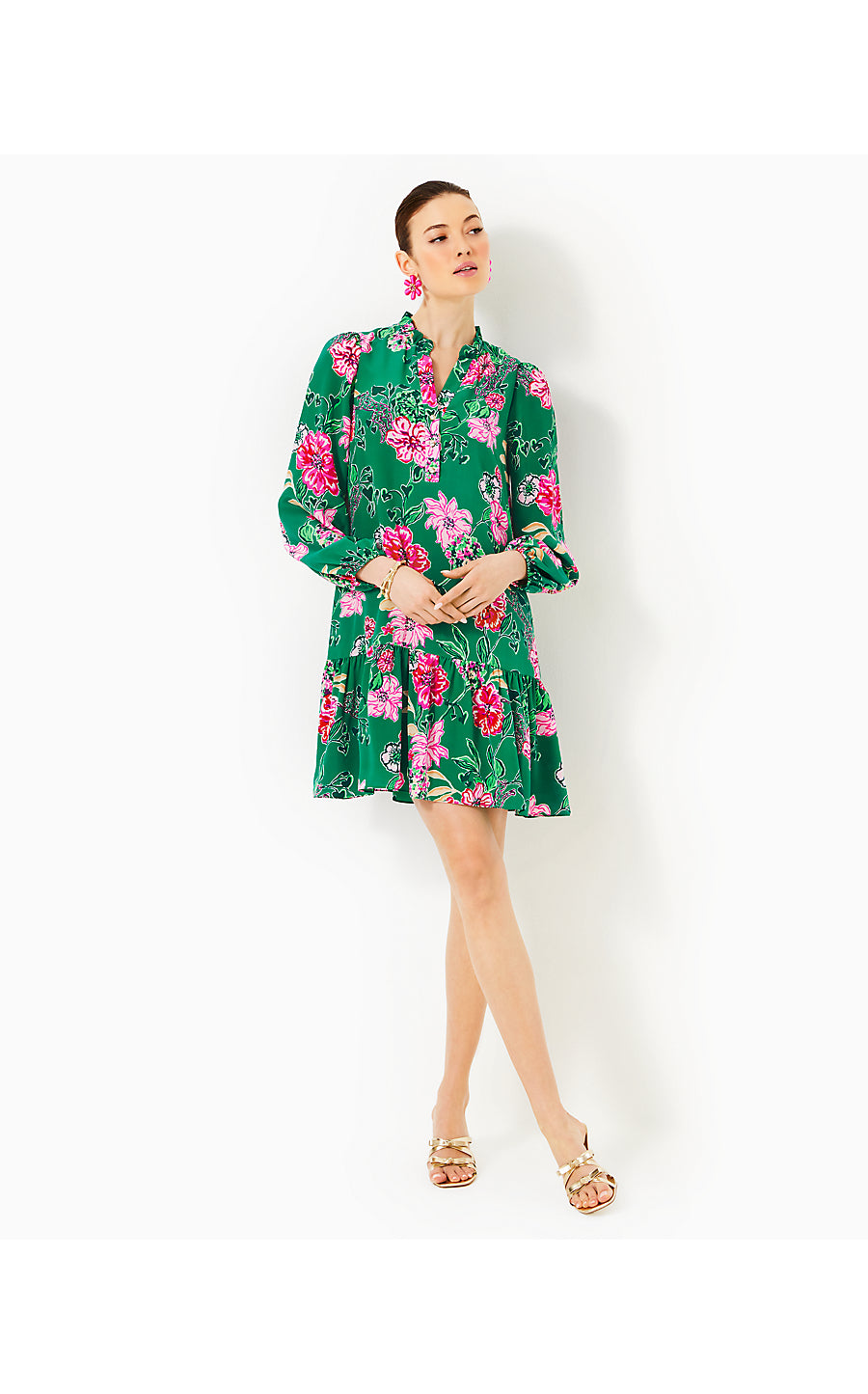 EVALINE SILK DRESS, MULTI SAFARI SANCTUARY