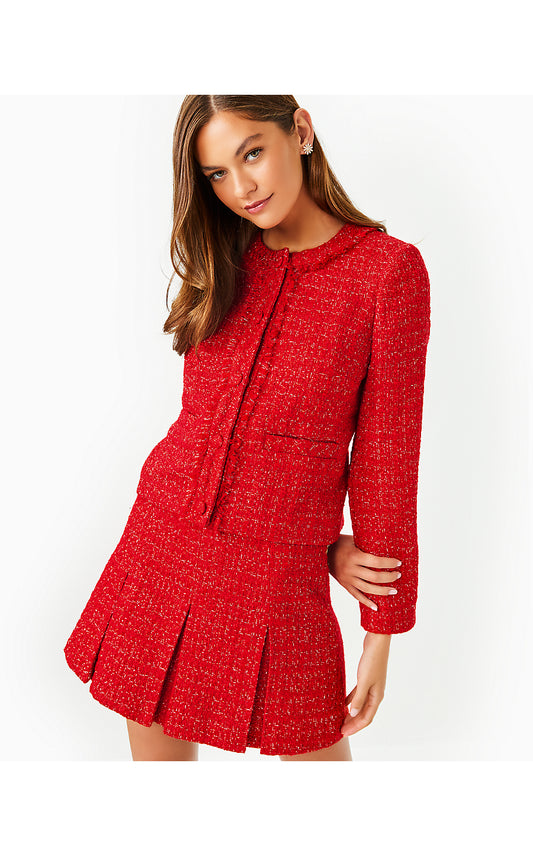 MASAMI BOUCLE JACKET, ROCOCO RED FIESTA BOUCLE