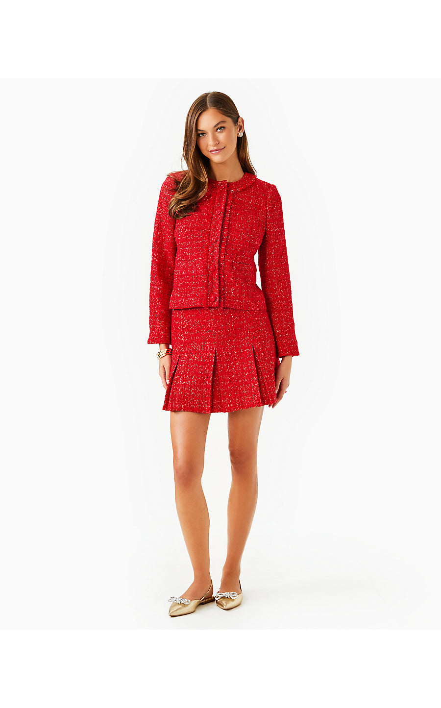 MASAMI BOUCLE JACKET, ROCOCO RED FIESTA BOUCLE
