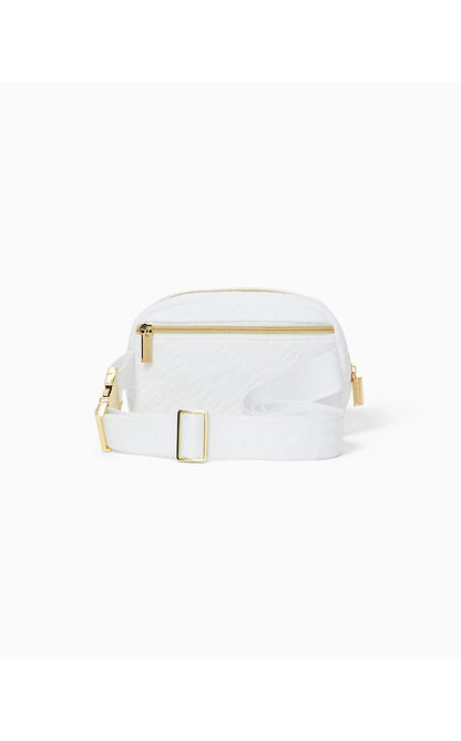 QUILTED JEANIE BELT BAG, RESORT WHITE BUTTERFLY QUILTED KNIT