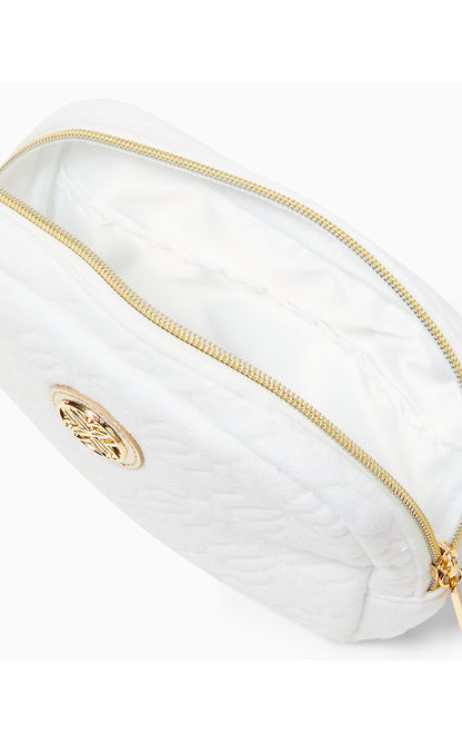 QUILTED JEANIE BELT BAG, RESORT WHITE BUTTERFLY QUILTED KNIT