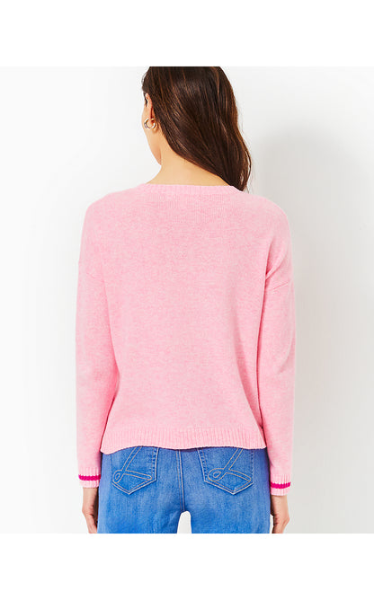 PIPPY SWEATER, HEATHERED CONCH SHELL PINK TRUE LOVE BOUCLE