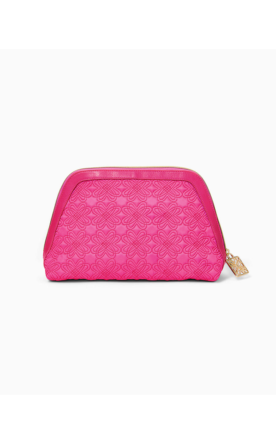 LARSEN POUCH, PASSION FRUIT PINK QUILTED BUTTERFLY PATTERN ACCESSORIES