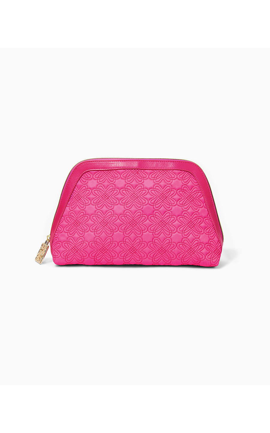 LARSEN POUCH, PASSION FRUIT PINK QUILTED BUTTERFLY PATTERN ACCESSORIES