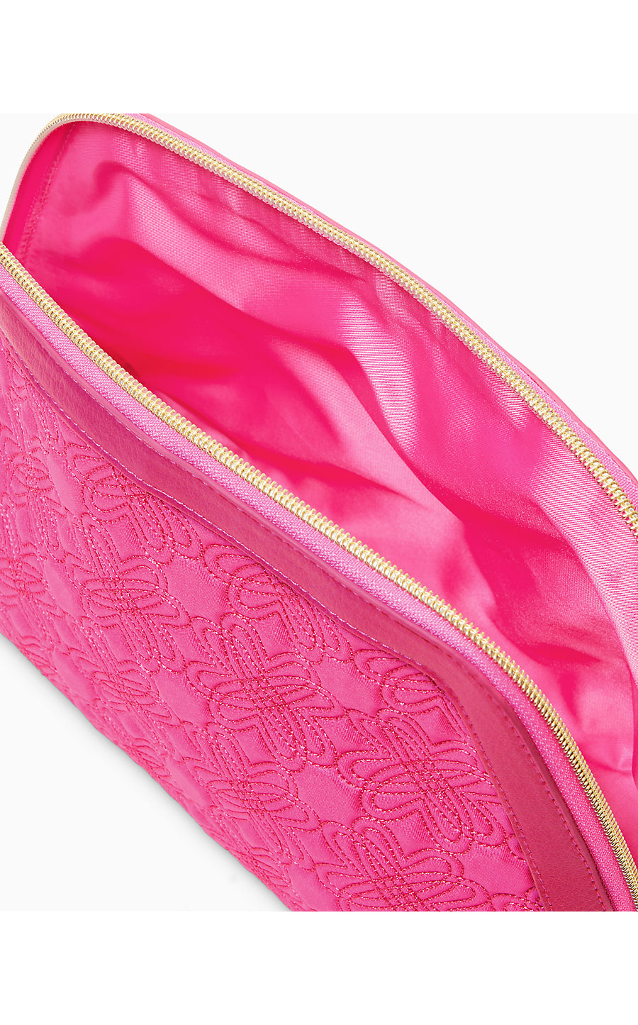 LARSEN POUCH, PASSION FRUIT PINK QUILTED BUTTERFLY PATTERN ACCESSORIES