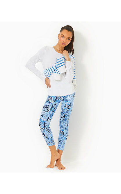 WEEKENDER HIGH RISE MIDI LEGGING, BONAIRE BLUE COASTAL CONSTELLATION