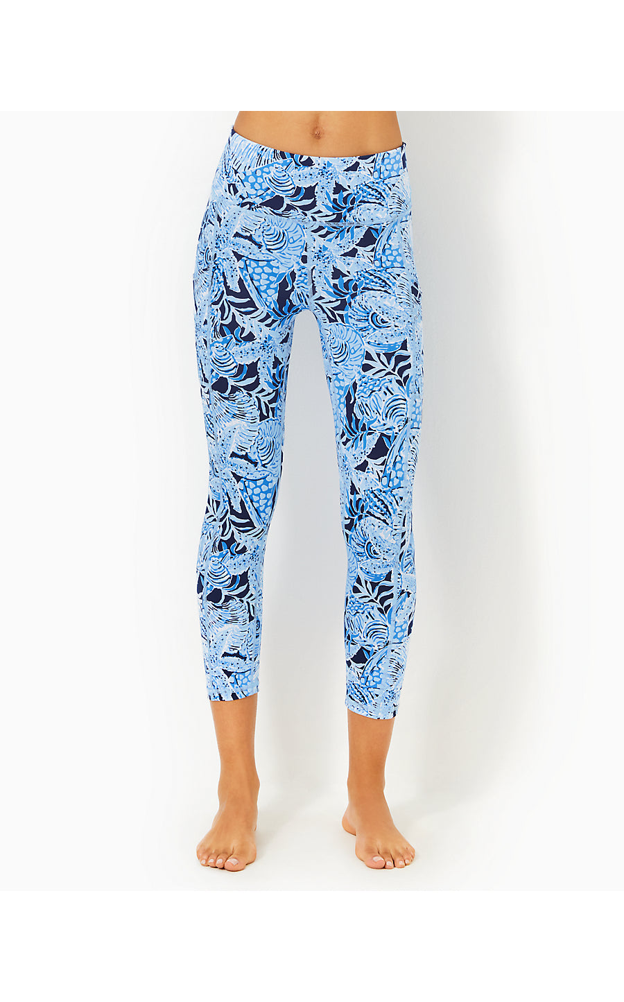 WEEKENDER HIGH RISE MIDI LEGGING, BONAIRE BLUE COASTAL CONSTELLATION