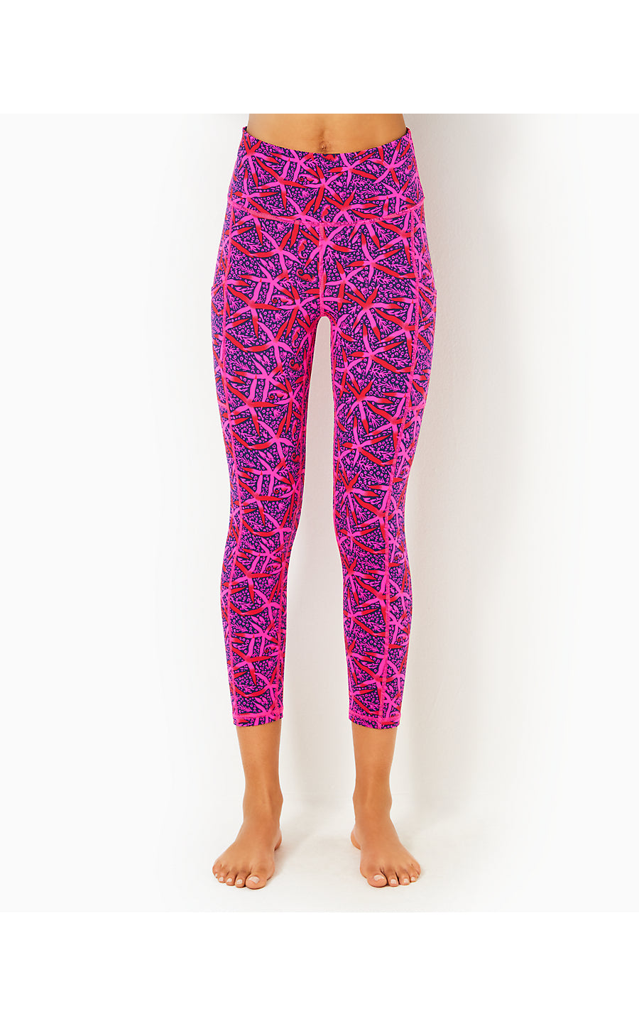 WEEKENDER HIGH RISE MIDI LEGGING, PASSION FRUIT PINK STAR SEARCHING