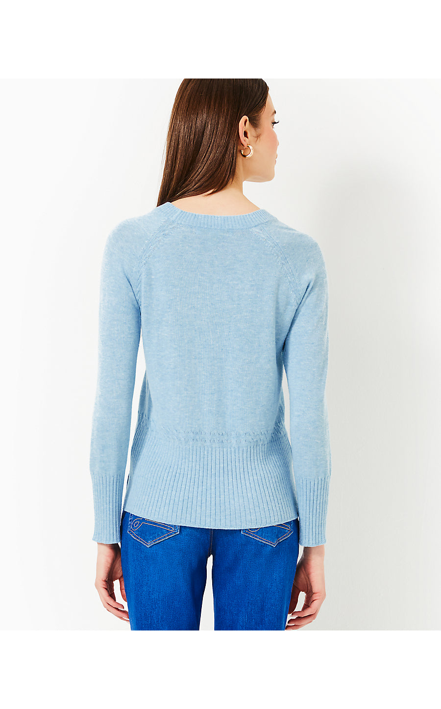 SALIMA SWEATER, HEATHERED BONAIRE BLUE