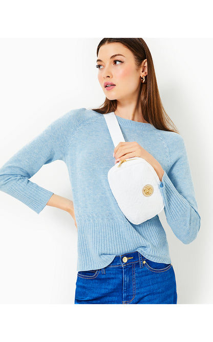 SALIMA SWEATER, HEATHERED BONAIRE BLUE