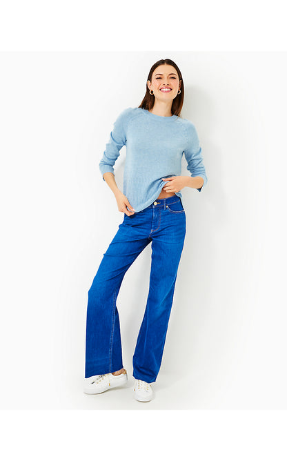 SALIMA SWEATER, HEATHERED BONAIRE BLUE